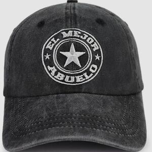 Black El Mejor Abuelo Denim Baseball Cap NWOT